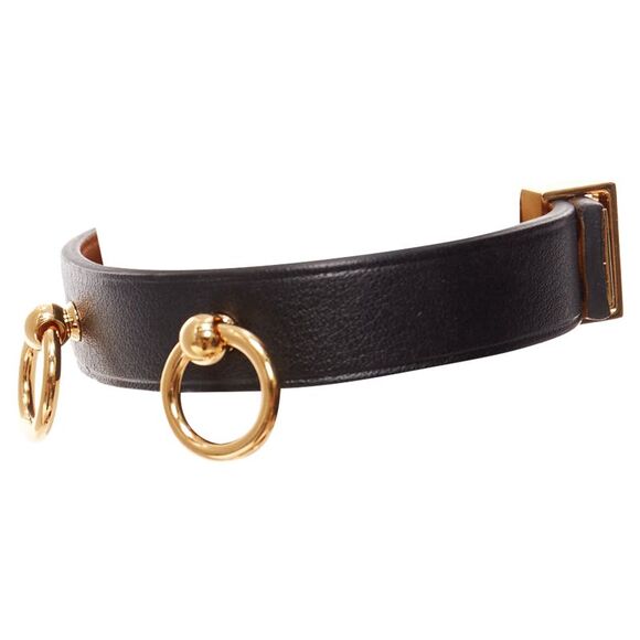 Hermes Mini Dog Anneaux Gold Ring Smooth Leather Lockette Bracelet - Picture 4 of 6